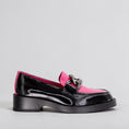 Load image into Gallery viewer, BRESLEY PLASMA BLACK HOT PINK - Women Loafers - Collective Shoes