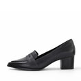 Load image into Gallery viewer, ZIERA VAMITY BLACK LEATHER - Women Heels - Collective Shoes