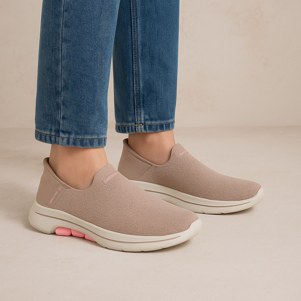 SKECHERS GO WALK SPRINGTIME WIDE TAUPE - Main Image