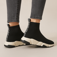 Load image into Gallery viewer, Betty Black/Zebra Ribbon Detail - Women Boots - Collective Shoes