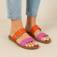 Load image into Gallery viewer, VS TREADS VELMA EMERALD FUCHSIA ORANGE - Women slippers - Collective Shoes