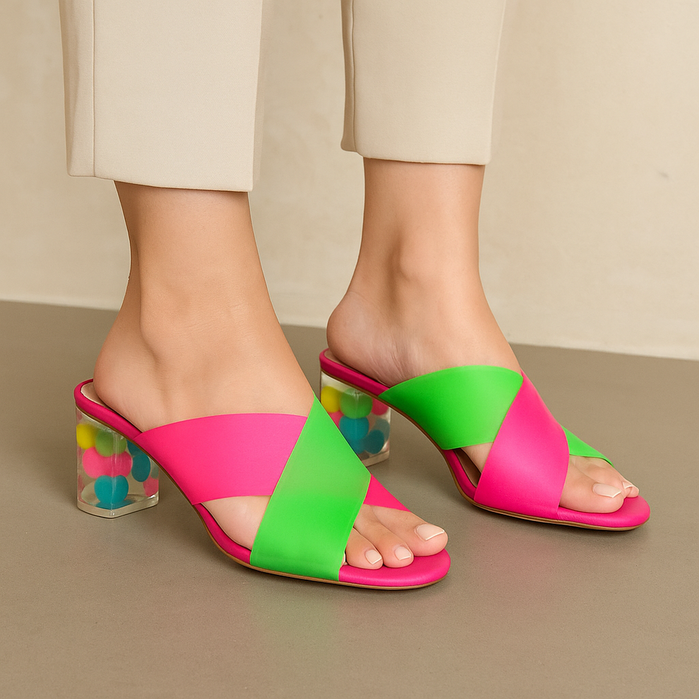 DJANGO & JUILETTE SHALIN HOT PINK LIME - Women Heels - Collective Shoes