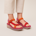 Load image into Gallery viewer, FLY LONDON YEFA DEVIL RED MULTICOLOR VIOLET - Women Sandals - Collective Shoes