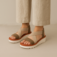Load image into Gallery viewer, FLY LONDON YABI MILITARY BEIGE BLACK - Women Sandals - Collective Shoes