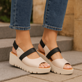 Load image into Gallery viewer, BRESLEY POLLEN BONE / BLACK - Women Sandals - Collective Shoes