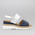 Load image into Gallery viewer, LE SANSA TESS NAVY SILVER - Women Sandals - Collective Shoes