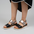 Load image into Gallery viewer, LE SANSA TESS BLACK CHAMPAGNE - Women Sandals - Collective Shoes