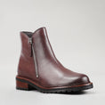 Load image into Gallery viewer, Le Sansa Cayla chocolate boots featuring sleek black leather and stylish ankle design, perfect for fashionable winter wear.