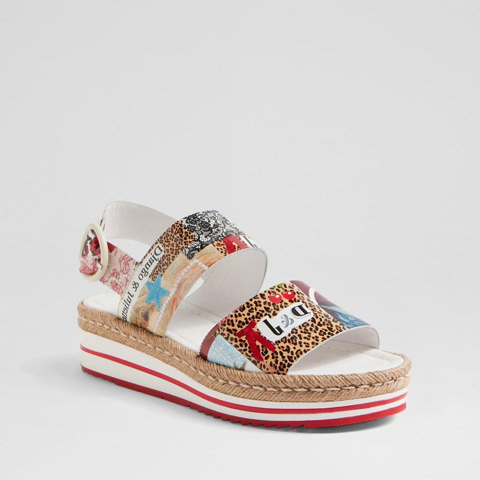 DJANGO & JULIETTE ATHA COLLAGE PRINT - Women Sandals - Collective Shoes
