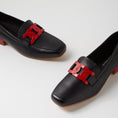 Load image into Gallery viewer, DJANGO & JULIETTE BELFORD BLACK RED - Women Loafers - Collective Shoes