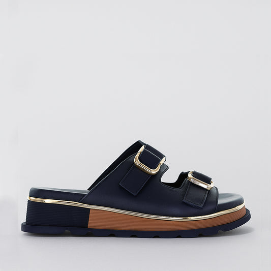 DJANGO & JULIETTE CHABLIS NAVY - Women Slides - Collective Shoes