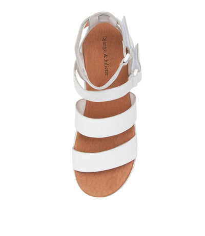 DJANGO & JULIETTE RHEAN WHITE NATURAL - Women Sandals - Collective Shoes 