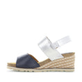 Load image into Gallery viewer, LE SANSA EVITA NAVY SILVER - Women Sandals - Collective Shoes