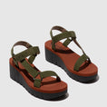 Load image into Gallery viewer, FLY LONDON YEFA DEVIL ARMY GREEN BRICK - Women Sandals - Collective Shoes