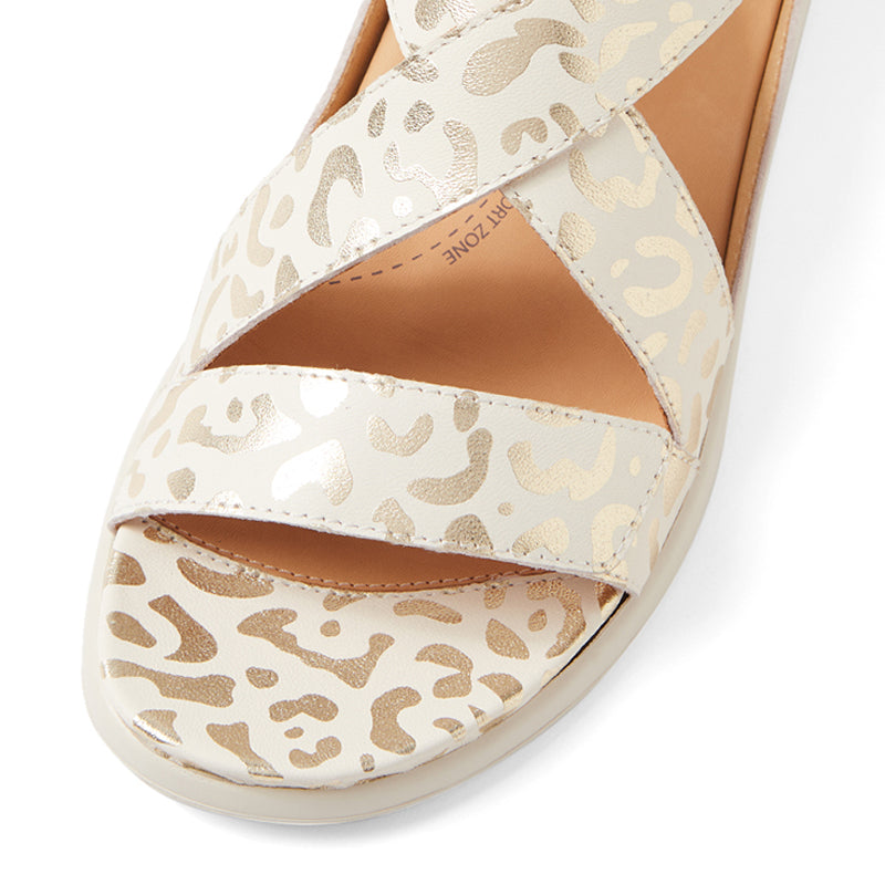 ZIERA ISSY BEIGE GOLD - Women Sandals - Collective Shoes