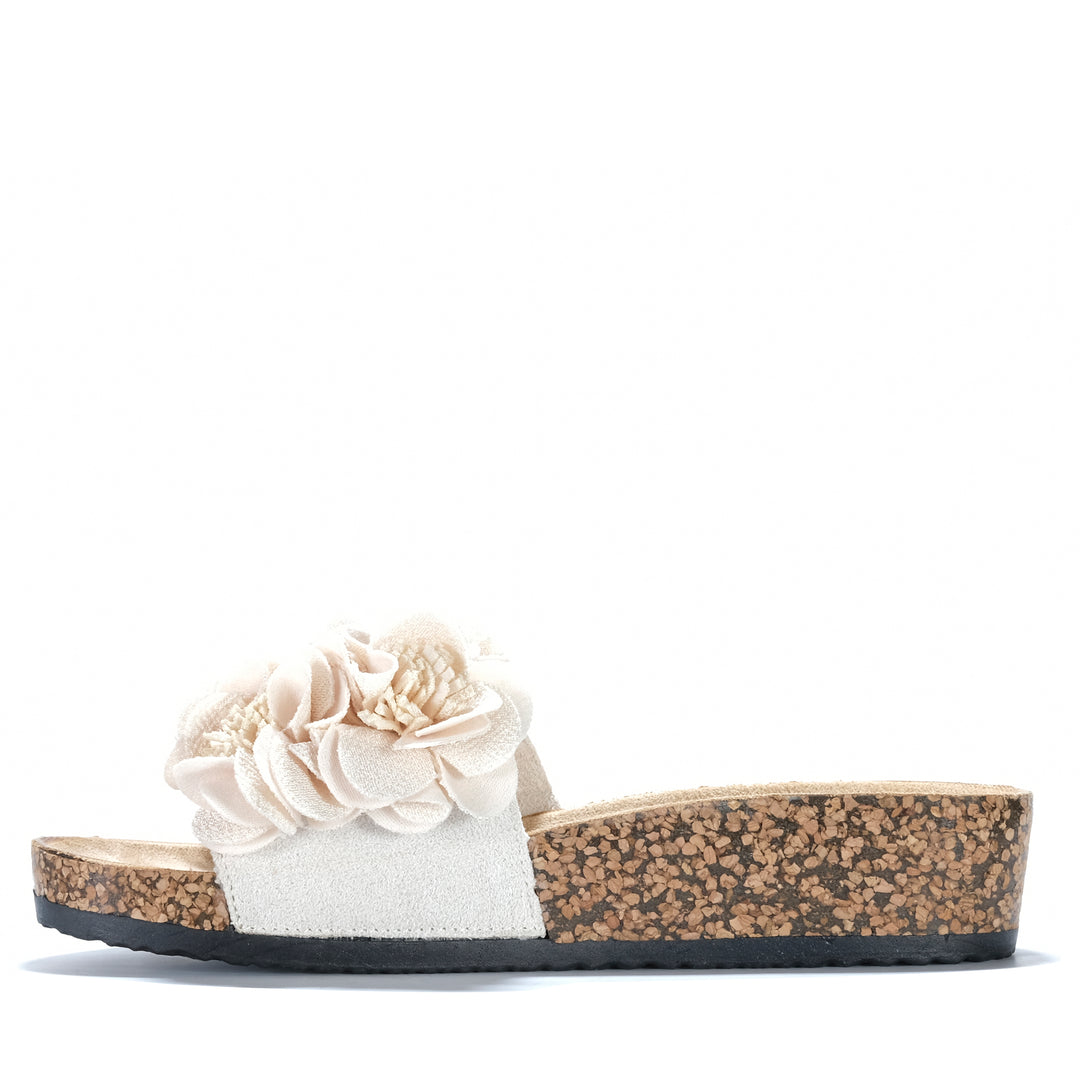 LOS CABOS CORSAGE NATURAL - Women Slides - Collective Shoes