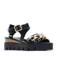 Load image into Gallery viewer, DJANGO & JULIETTE RACAS BLACK NATURAL PATENT - Women Sandals - Collective Shoes