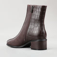 Load image into Gallery viewer, Le Sansa Spike Choco boots with a chocolate brown color and textured spike design, featuring a stylish and durable footwear style.