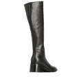 Load image into Gallery viewer, EOS Wyoming black high boots shown from back angle, featuring sleek design and knee-high length in smooth black leather.