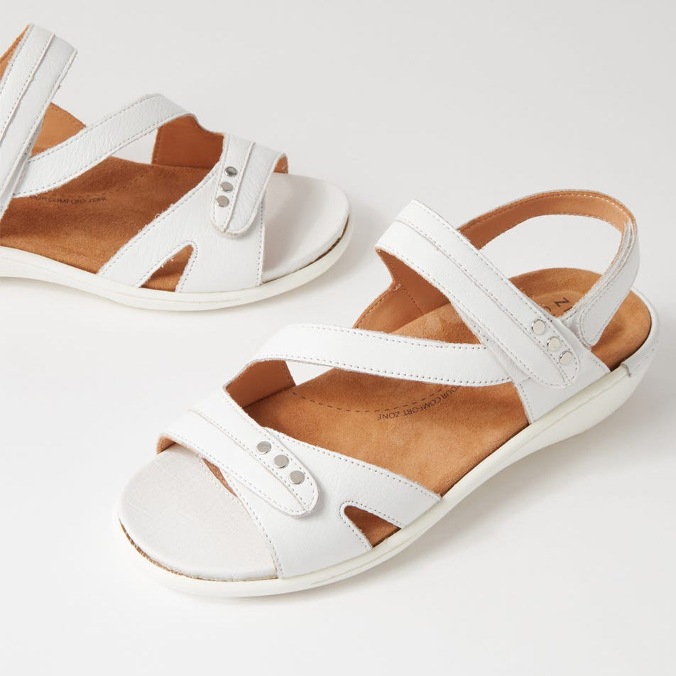 ZIERA BEAUX WHITE - Women Sandals - Collective Shoes