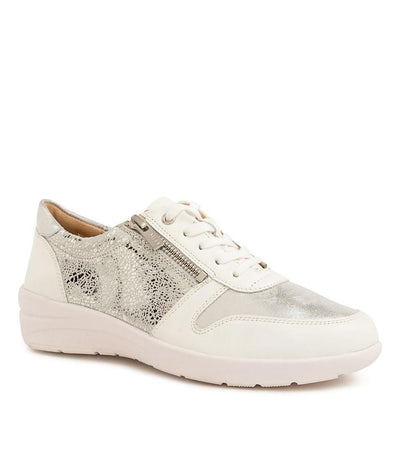 ZIERA NEWTON WHITE SILVER - Women sneakers - Collective Shoes 
