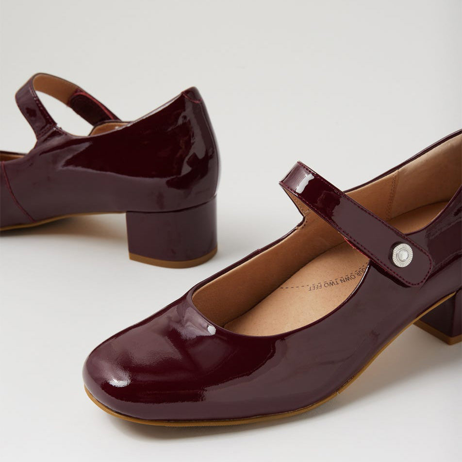 ZIERA KITTY BURGUNDY PATENT - Women Heels - Collective Shoes
