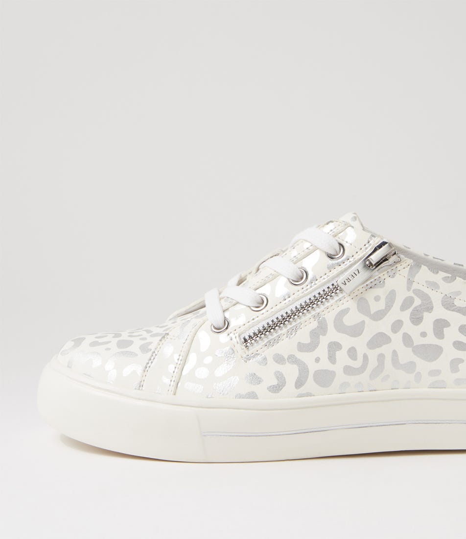 ZIERA AUDRY WHITE SILVER LEO - Women sneakers - Collective Shoes