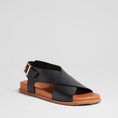 Load image into Gallery viewer, ZIERA HANAKO BLACK TAN - Women Sandals - Collective Shoes