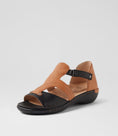 Load image into Gallery viewer, ZIERA BACE BLACK DARK TAN - Women Sandals - Collective Shoes