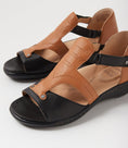 Load image into Gallery viewer, ZIERA BACE BLACK DARK TAN - Women Sandals - Collective Shoes