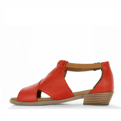 LESANSA DIGBY RED TAN - Women Sandals - Collective Shoes 