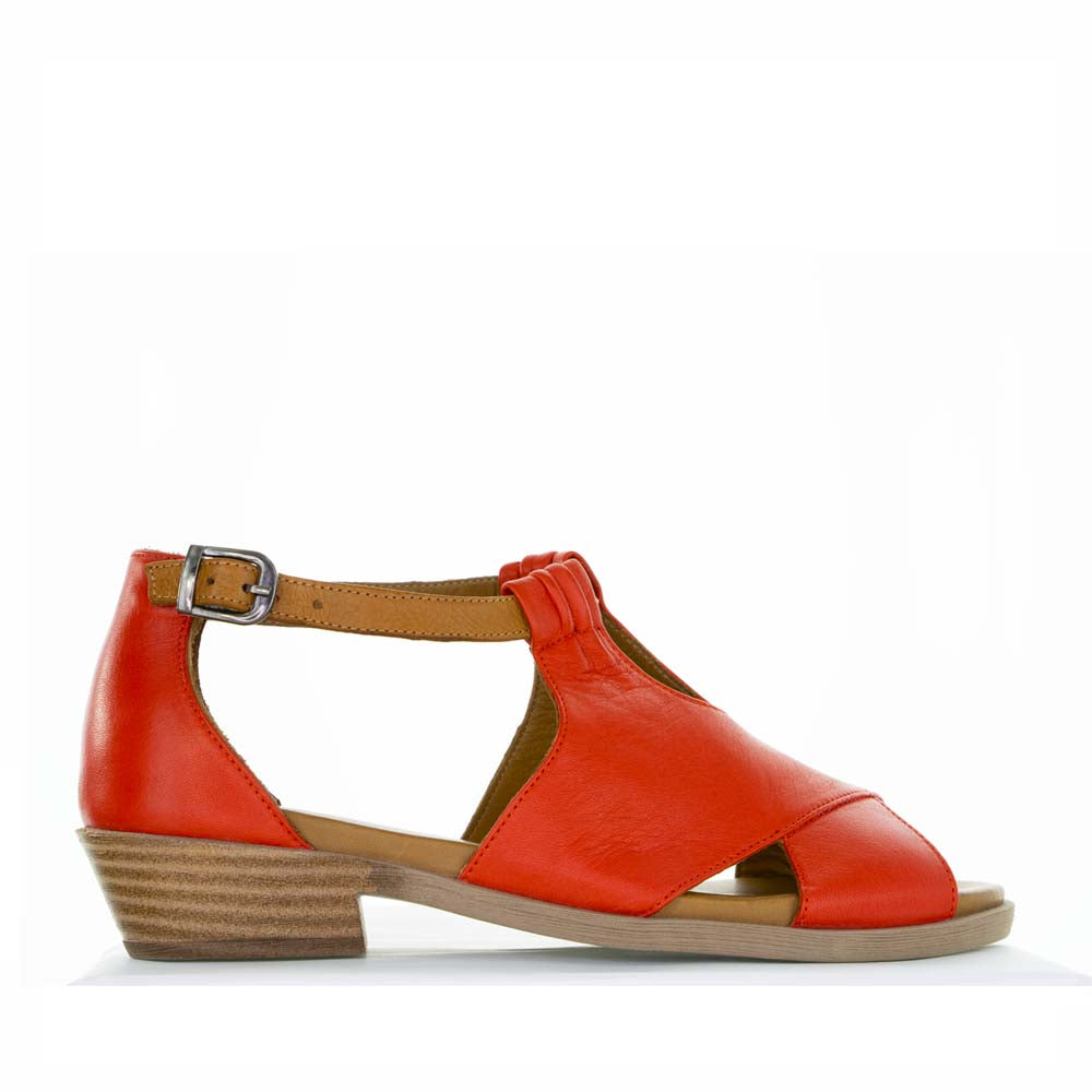 LESANSA DIGBY RED TAN - Women Sandals - Collective Shoes 