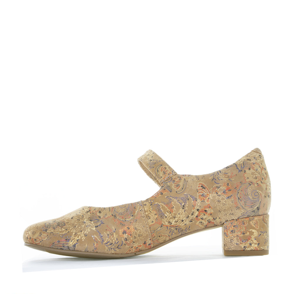 ZIERA KITTY TAUPE ROYAL PRINT - Women Heels - Collective Shoes