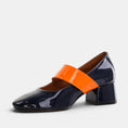 Load image into Gallery viewer, BRESLEY PAGODA NAVY ORANGE PAT