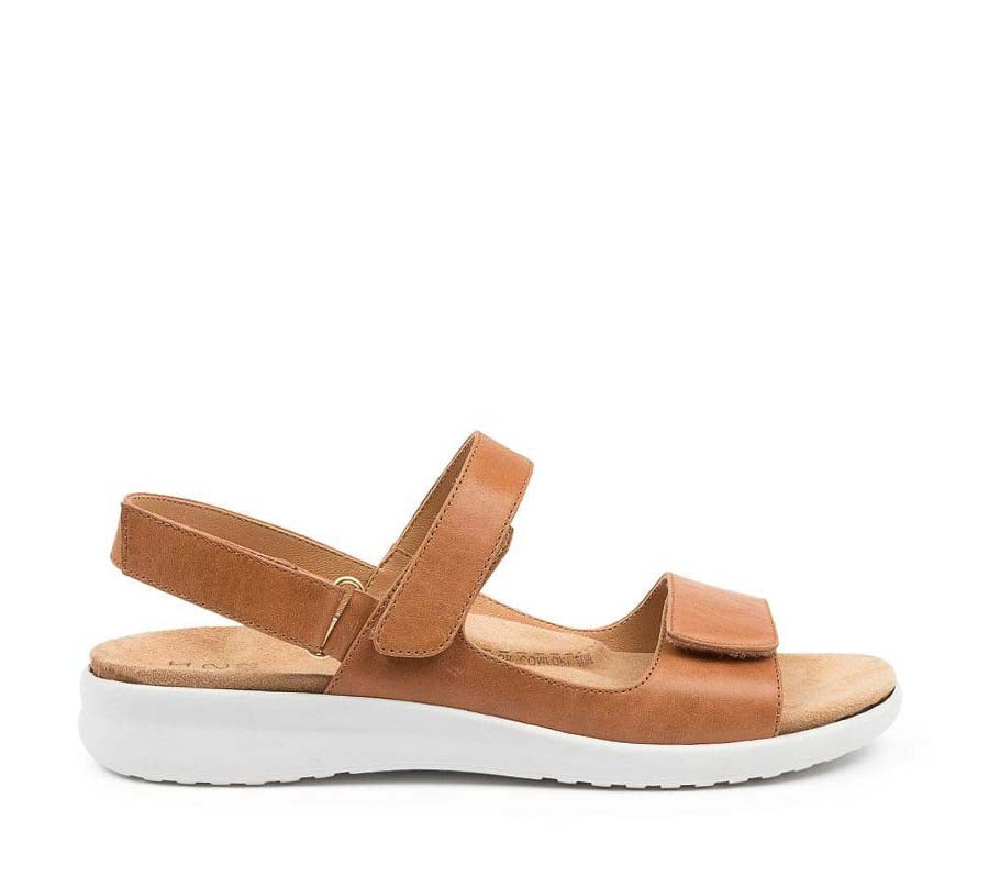 Shop Ziera Benji Tan XW Women Leather Sandals | Collective Shoes NZ