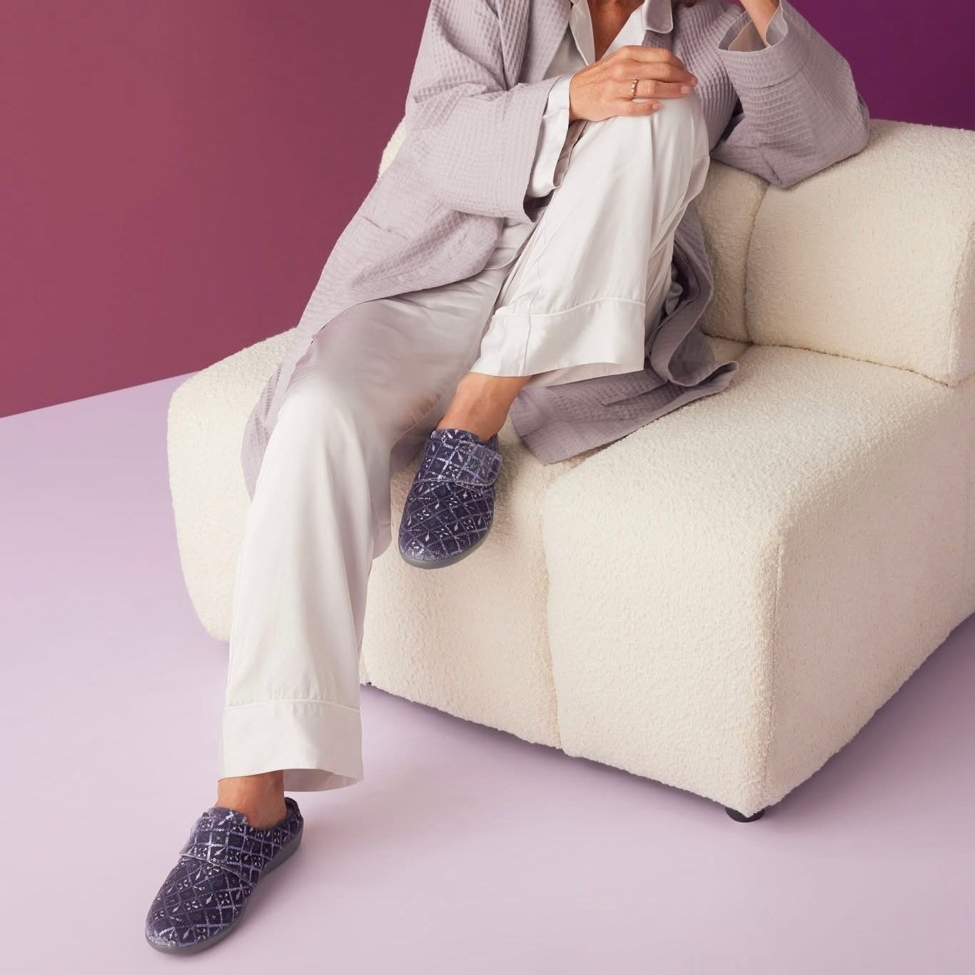 ZIERA FOSCO GREY DIAMOND - Women slippers - Collective Shoes 