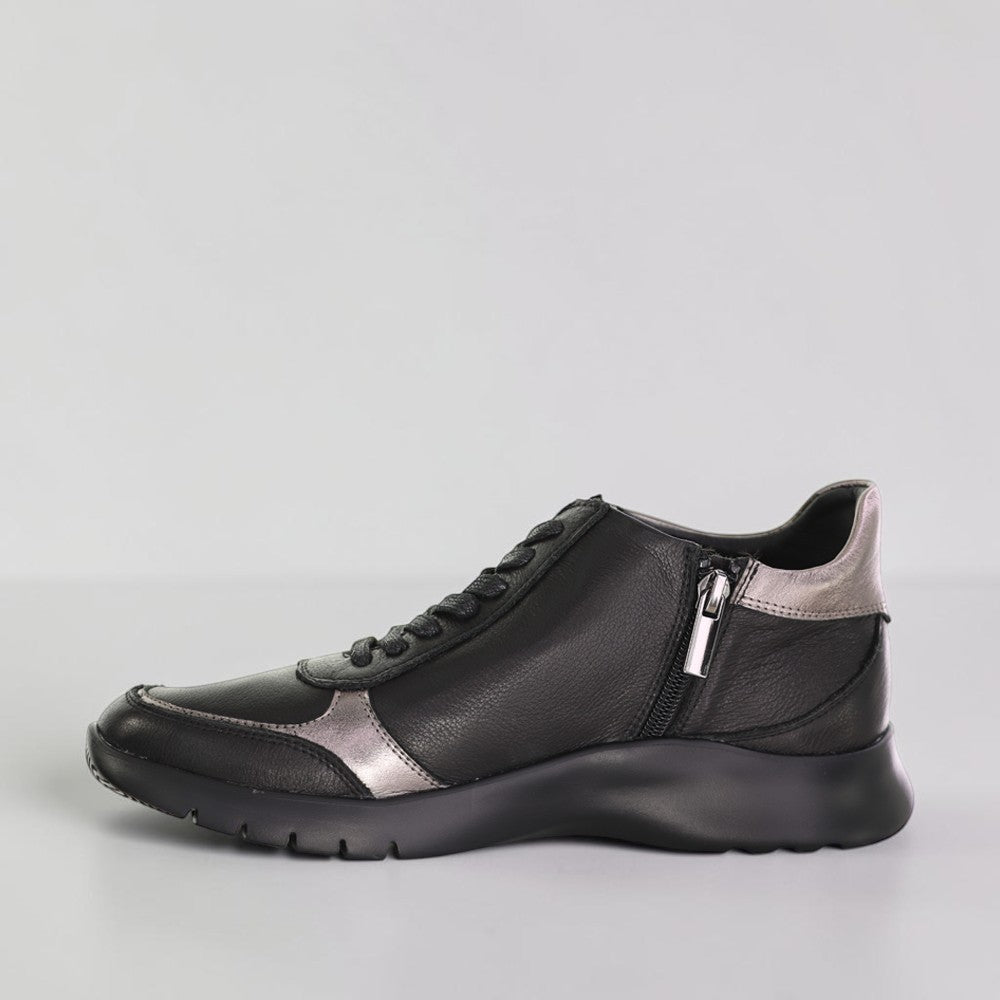 ZIERA PELLS BLACK PEWTER - Women Sneakers - Collective Shoes 