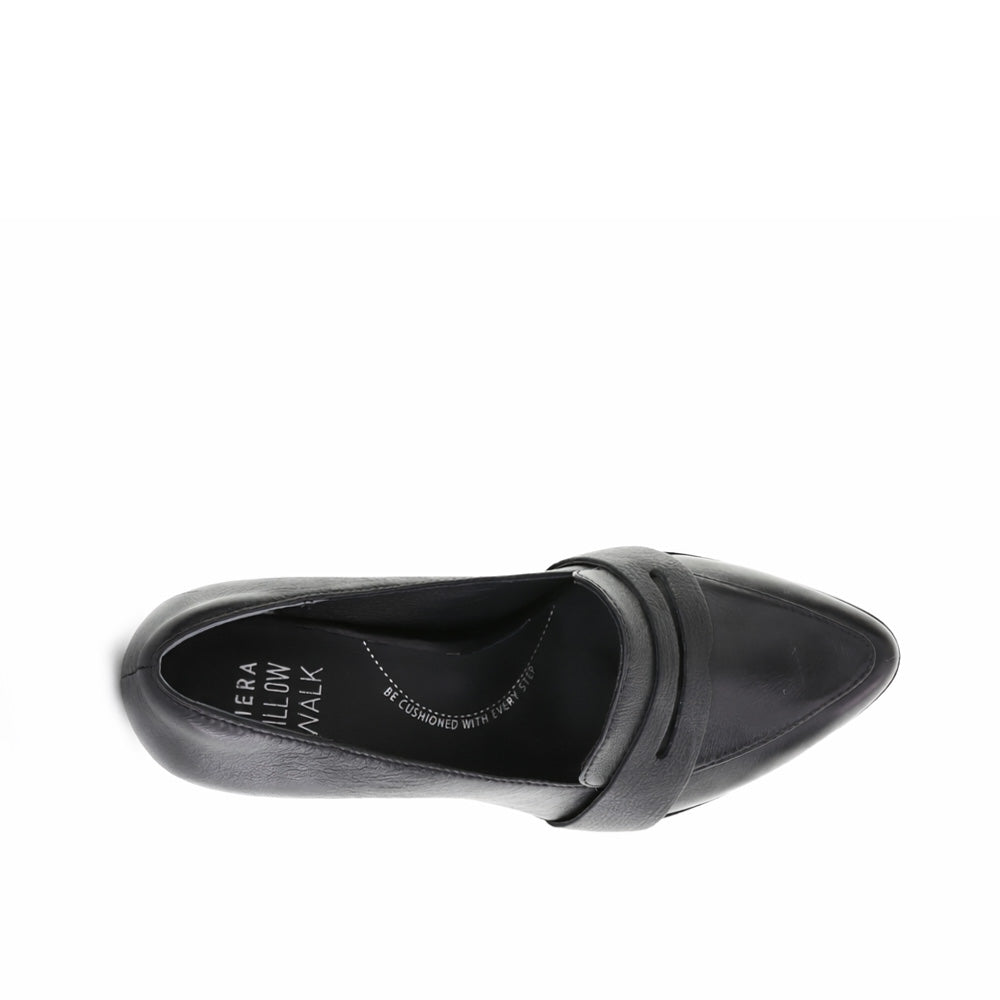 ZIERA VAMITY BLACK LEATHER - Women Heels - Collective Shoes 