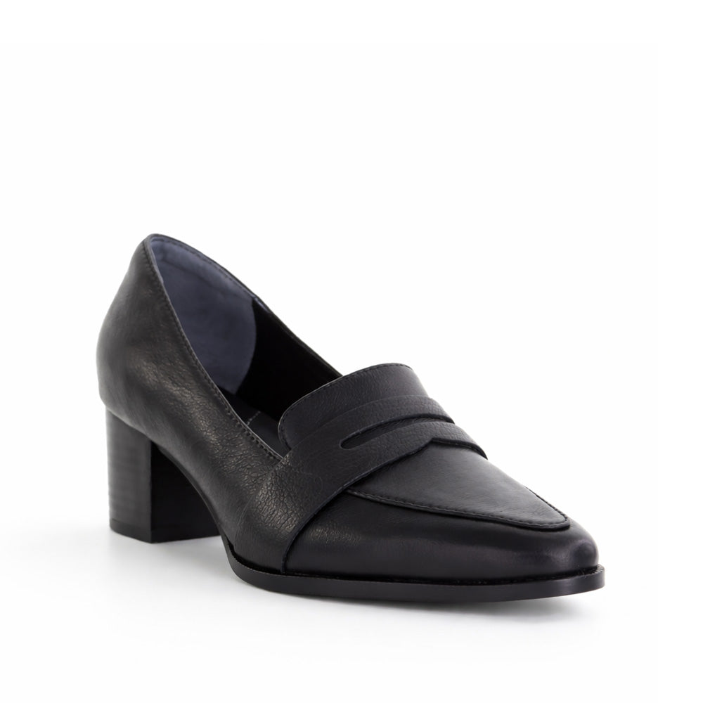 ZIERA VAMITY BLACK LEATHER - Women Heels - Collective Shoes 