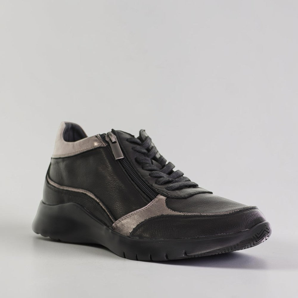 ZIERA PELLS BLACK PEWTER - Women Sneakers - Collective Shoes 