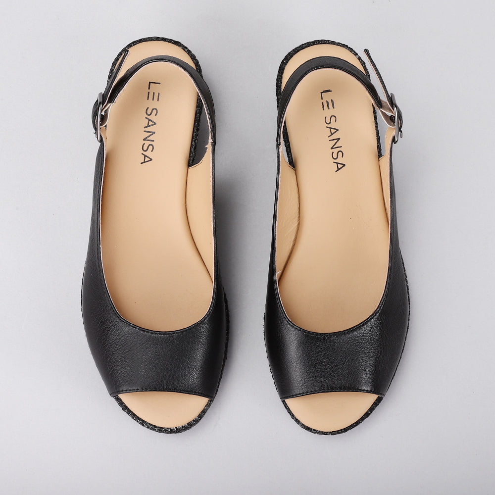 LE SANSA PETUNIA BLACK - Women Sandals - Collective Shoes 