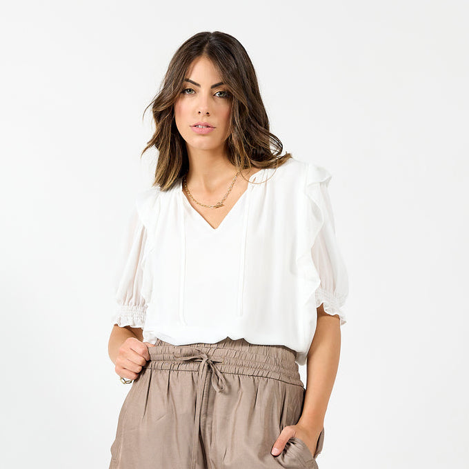 DRAMA THE LABEL ANGEL BLOUSE WHITE