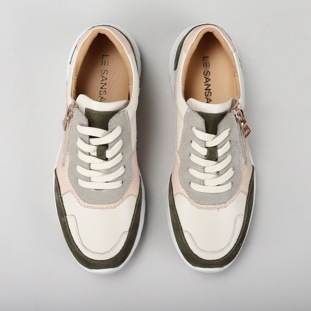 LE SANSA RYDER WHITE BLUSH GREEN - Women Sneakers - Collective Shoes 