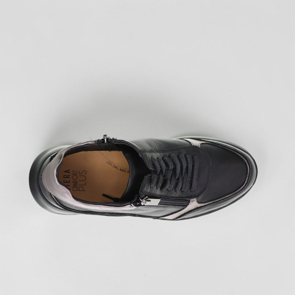 ZIERA PELLS BLACK PEWTER - Women Sneakers - Collective Shoes 
