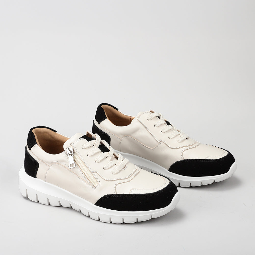 LE SANSA RYDER CREAM BLACK - Women Sneakers - Collective Shoes 