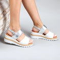 Load image into Gallery viewer, LE SANSA TESS WHITE SILVER - Women Sandals - Collective Shoes 
