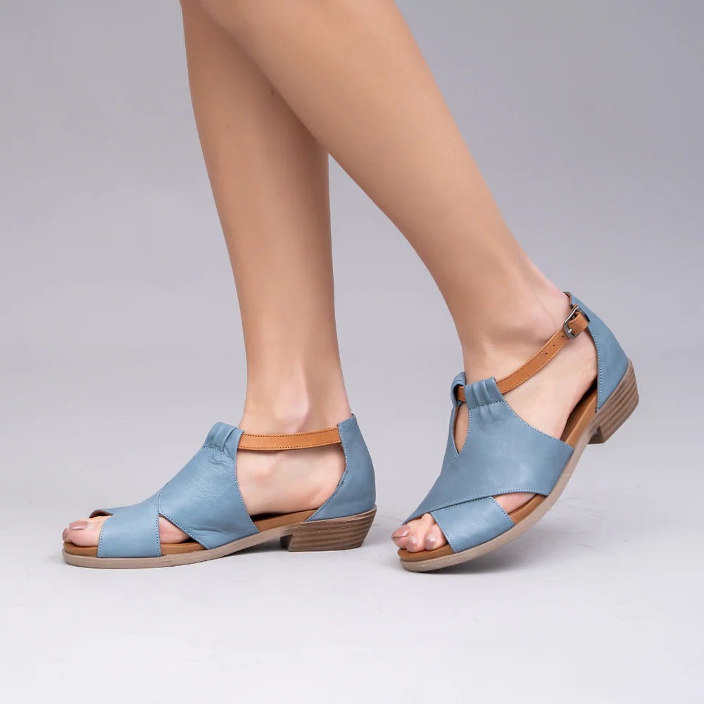 LE SANSA DIGBY DENIM TAN - Women Sandals - Collective Shoes 