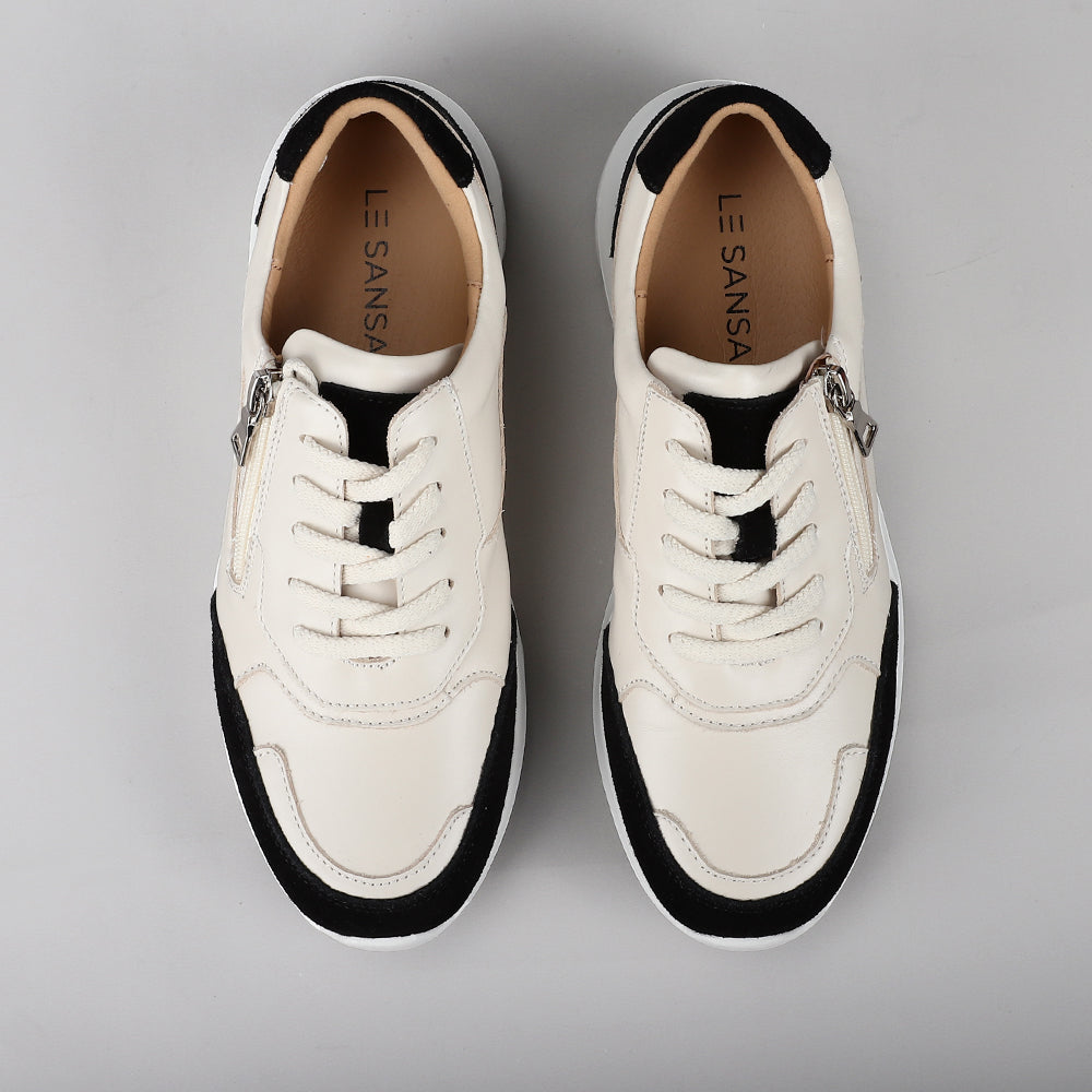 LE SANSA RYDER CREAM BLACK - Women Sneakers - Collective Shoes 
