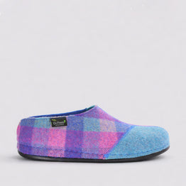 DR FEET HILDA PURPLE TARTAN - Women slippers - Collective Shoes 