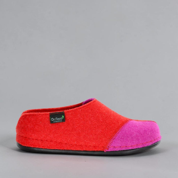 DR FEET HILDA RED MIX - Women slippers - Collective Shoes 